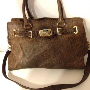Michael Kors brown embossed leather hamilton